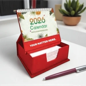 Red Cube Calendar with Pad