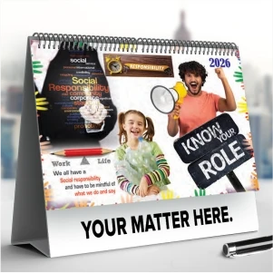 Corporate Table Calendar Spot UV & Hybrid 9 x 8 inch