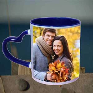 Coloured Heart Handle Mugs